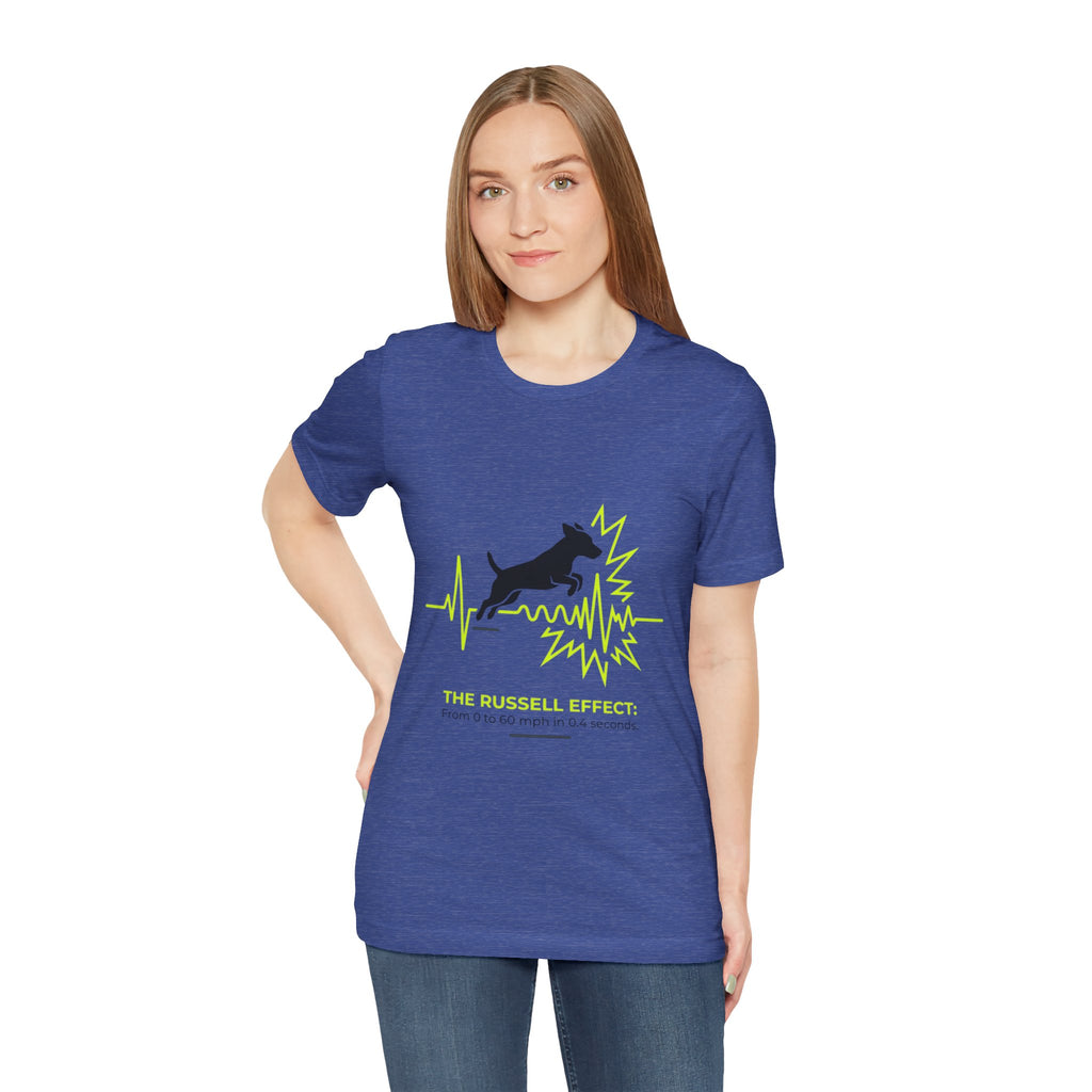 Dog Heartbeat Tee — "The Russell Effect" Greyhound Sprint T‑Shirt