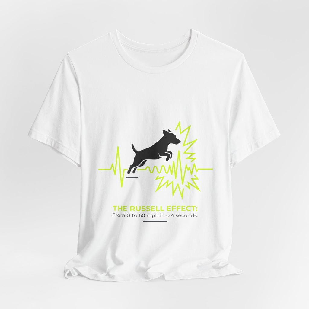 Dog Heartbeat Tee — "The Russell Effect" Greyhound Sprint T‑Shirt