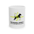 Jack Russell Heartbeat Mug — "The Russell Effect: From 0 to 60 mph in 0.4 seconds" Coffee Cup