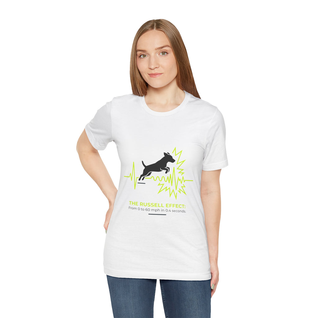 Dog Heartbeat Tee — "The Russell Effect" Greyhound Sprint T‑Shirt